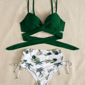 Bañador bikini de cintura alta push up